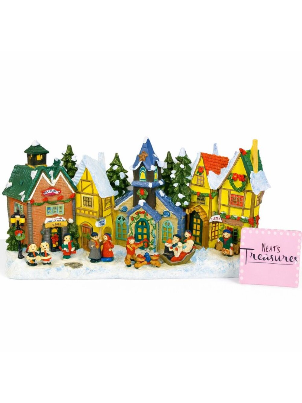 Vintage Lincolnshire Christmas Collection 19" Long Lighted Up Snow Village #9720